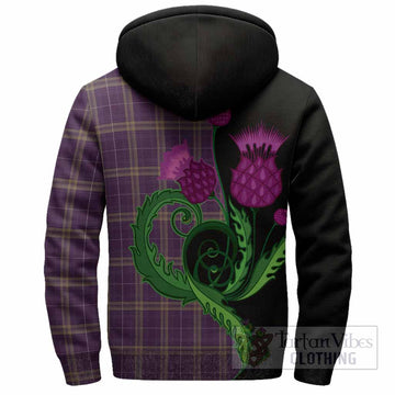 Rhys of Wales Tartan Sherpa Hoodie Traditional Scottish Thistle