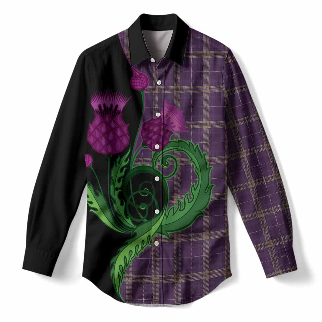 Rhys of Wales Tartan Women Casual Shirt Traditional Scottish Thistle