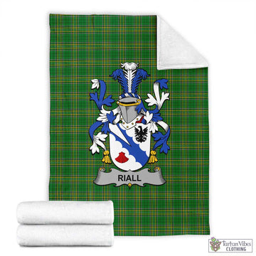 Tartan Vibes Clothing Riall Irish Clan Tartan Blanket with Coat of Arms