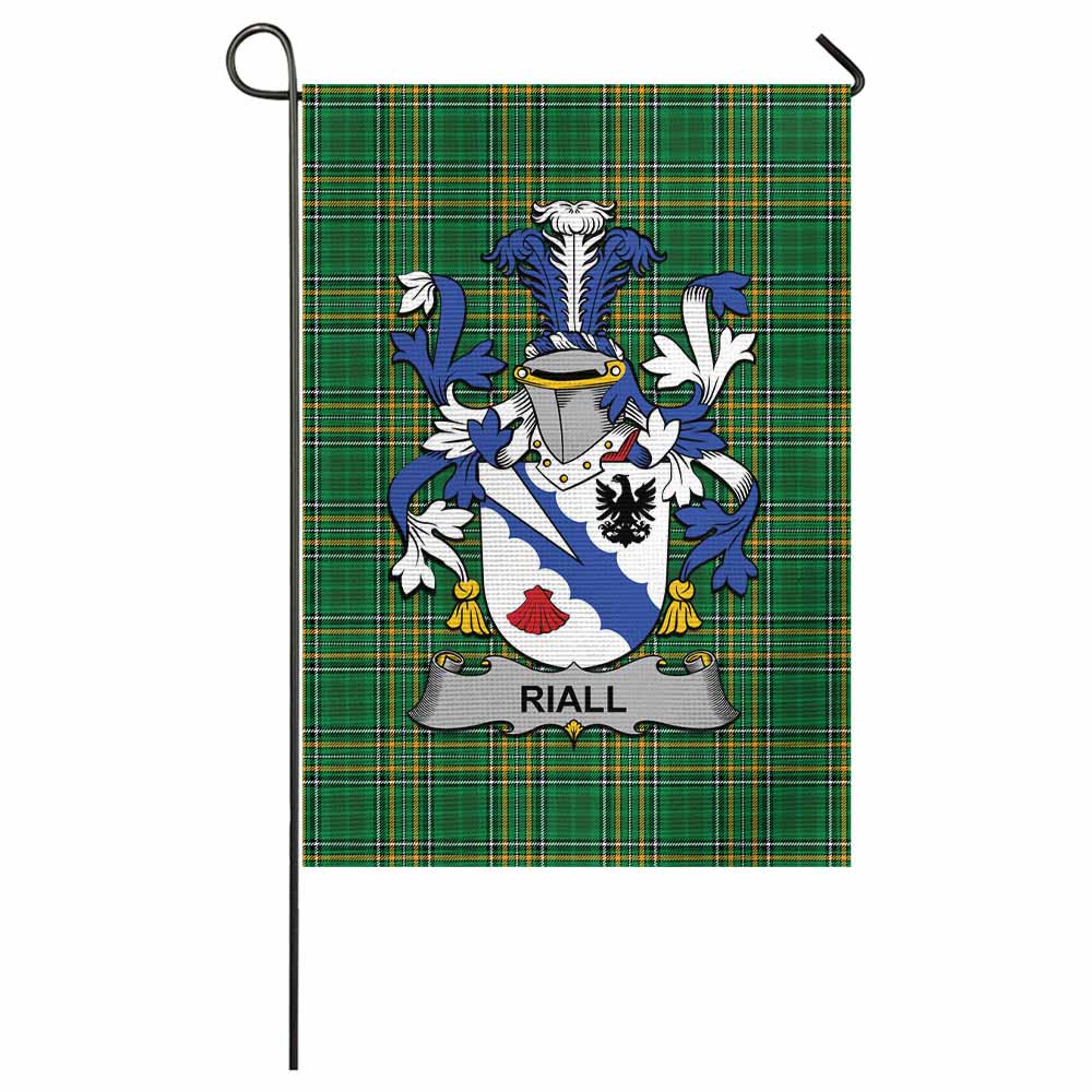 Riall Irish Clan Tartan Flag with Coat of Arms