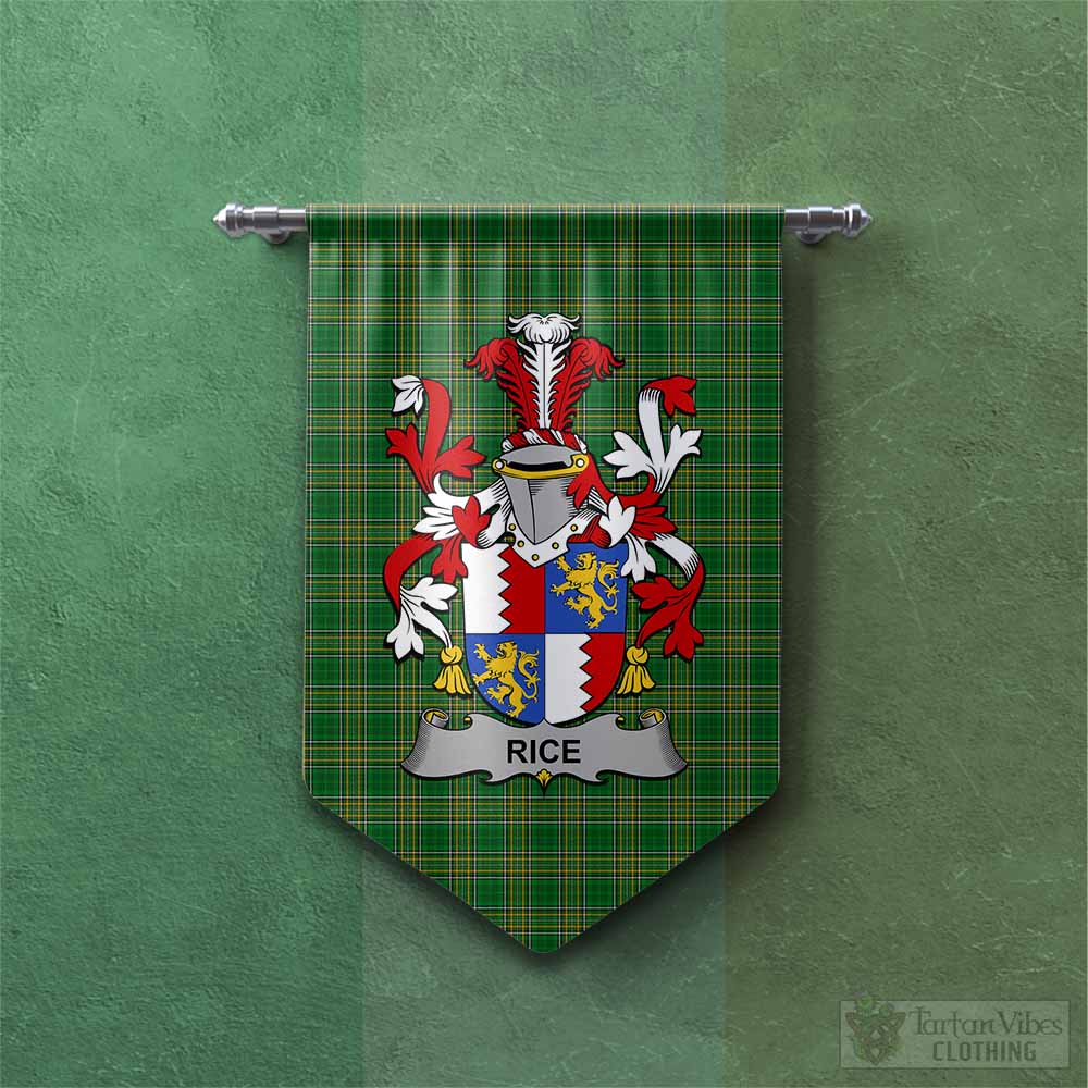 Rice Irish Clan Tartan Gonfalon, Tartan Banner with Coat of Arms Chevron - Tartan Vibes Clothing