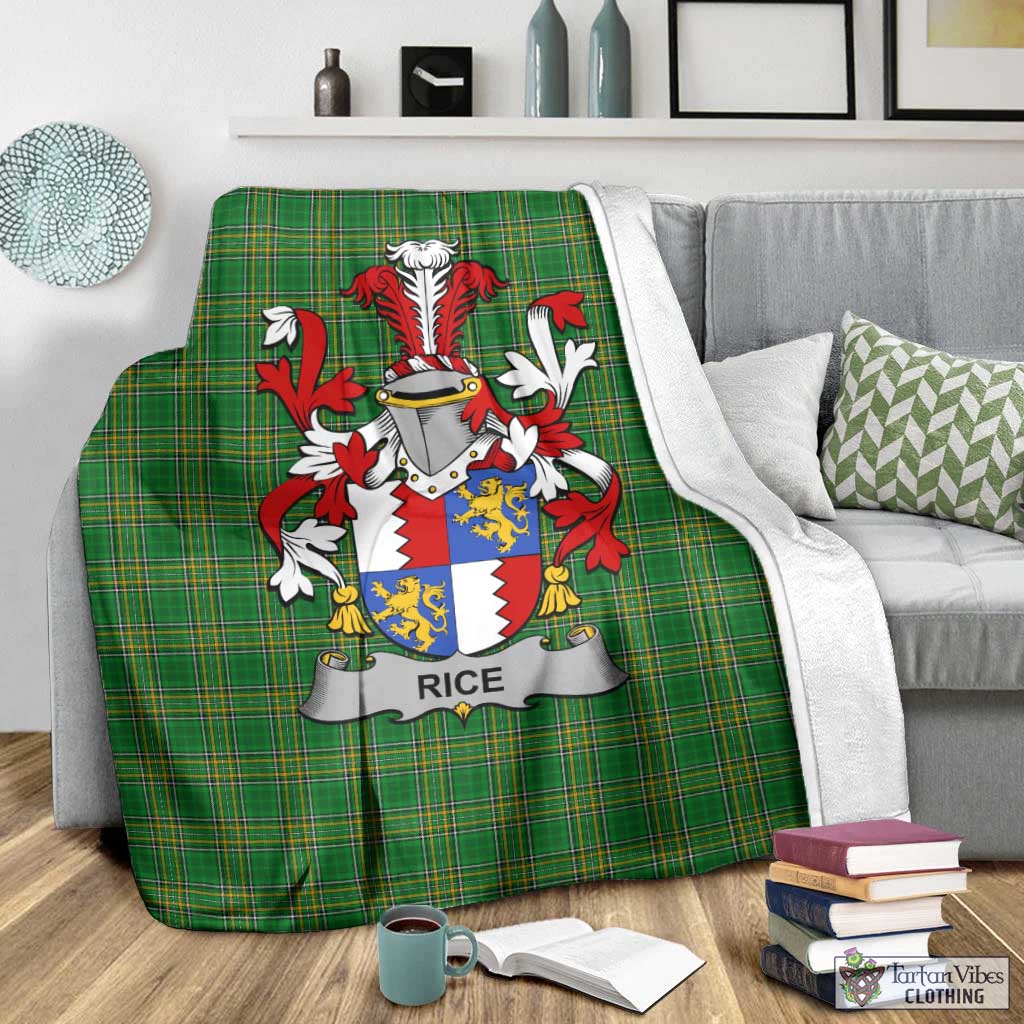 Rice Irish Clan Tartan Blanket with Coat of Arms - Tartan Vibes Clothing