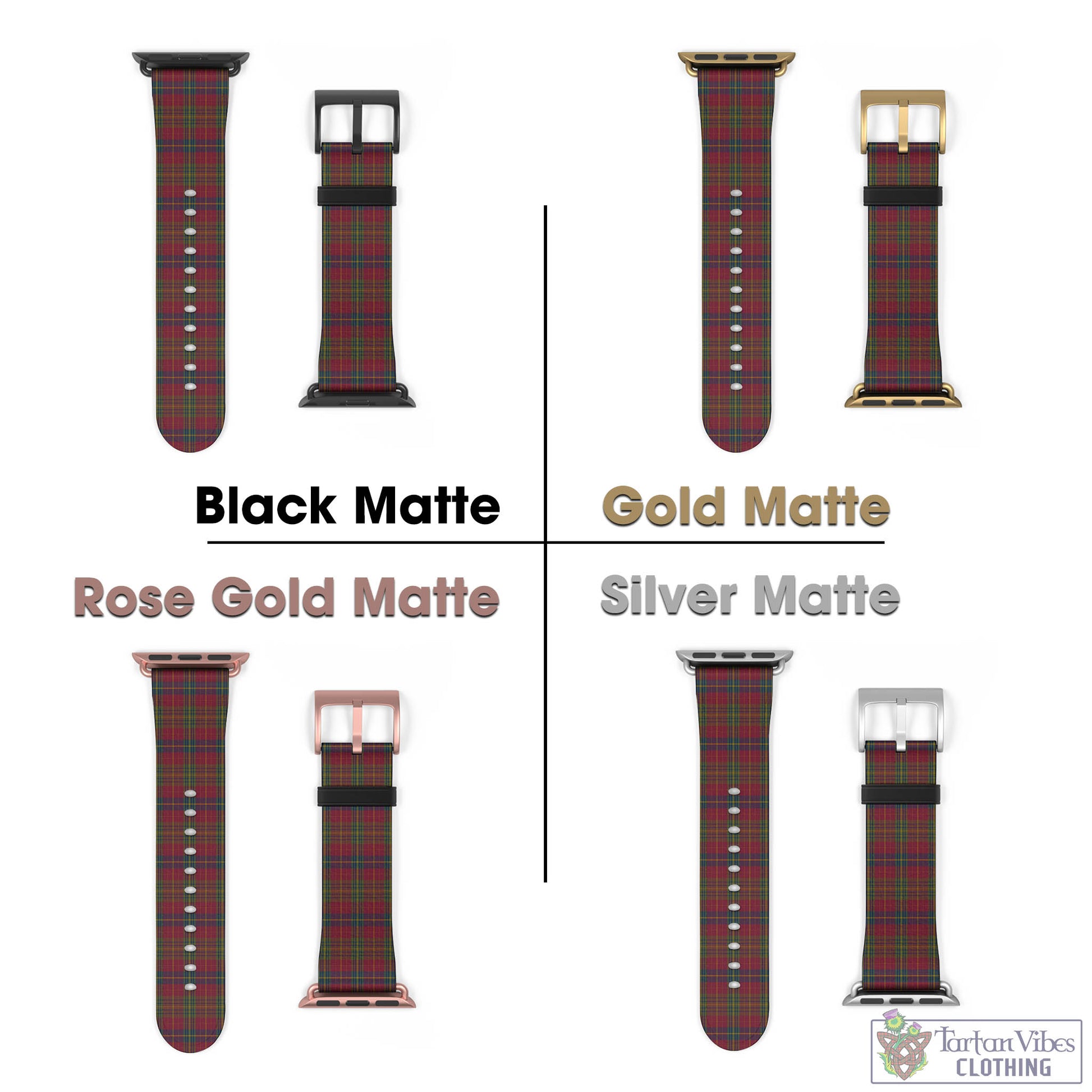 Rice of Wales Tartan Watch Band 42 - 45 mm - Tartan Vibes Clothing