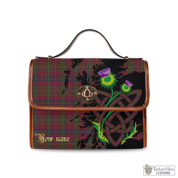 Tartan Vibes Clothing Rice of Wales Tartan Waterproof Canvas Bag with Scotland Map and Thistle Celtic Accents