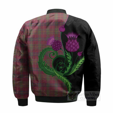 Rice of Wales Tartan Bomber Jacket Traditional Scottish Thistle