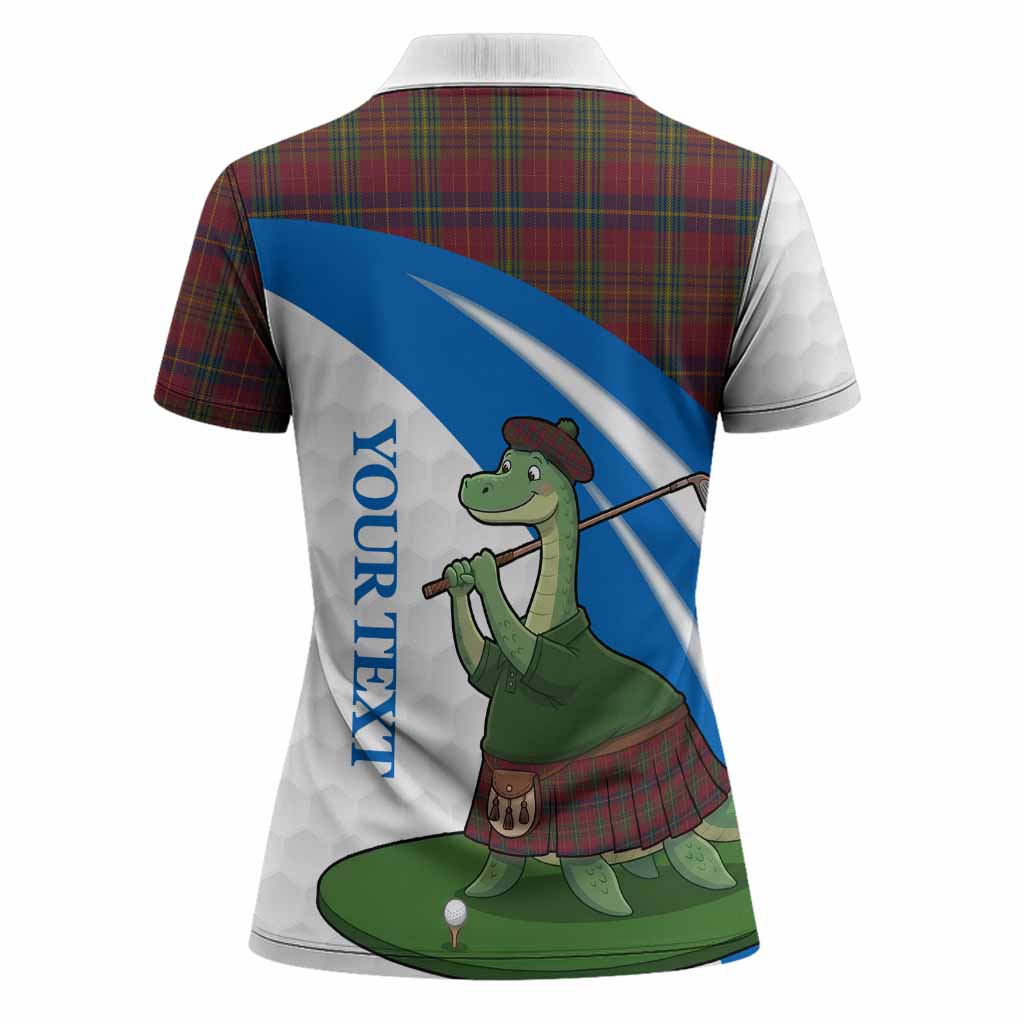 Rice of Wales Tartan Crest Golf Nessie Women Polo Shirt Loch Ness Monster Sporty Style
