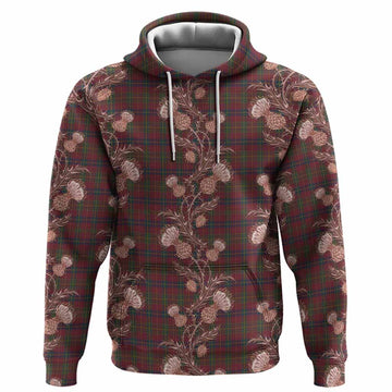 Rice of Wales Tartan Hoodie Seamless Scottish Thistle Flowers