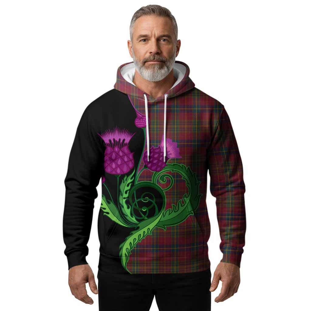 Rice of Wales Tartan Hoodie Traditional Scottish Thistle