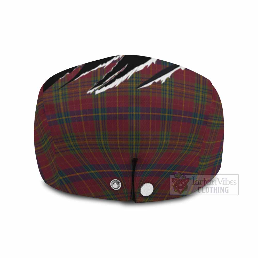 Rice of Wales Tartan Loch Ness Monster Flat Cap, Jeff Cap Celtic Knot Nessie Art
