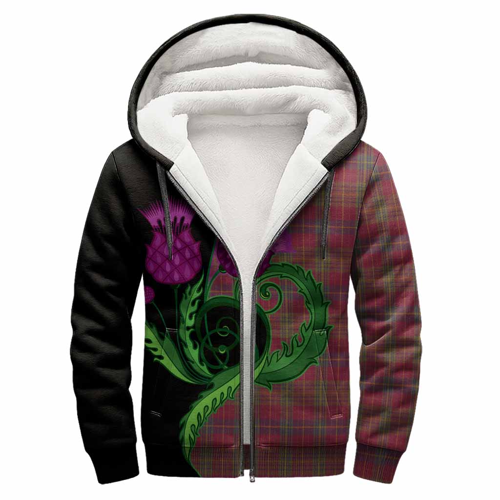Rice of Wales Tartan Sherpa Hoodie Traditional Scottish Thistle