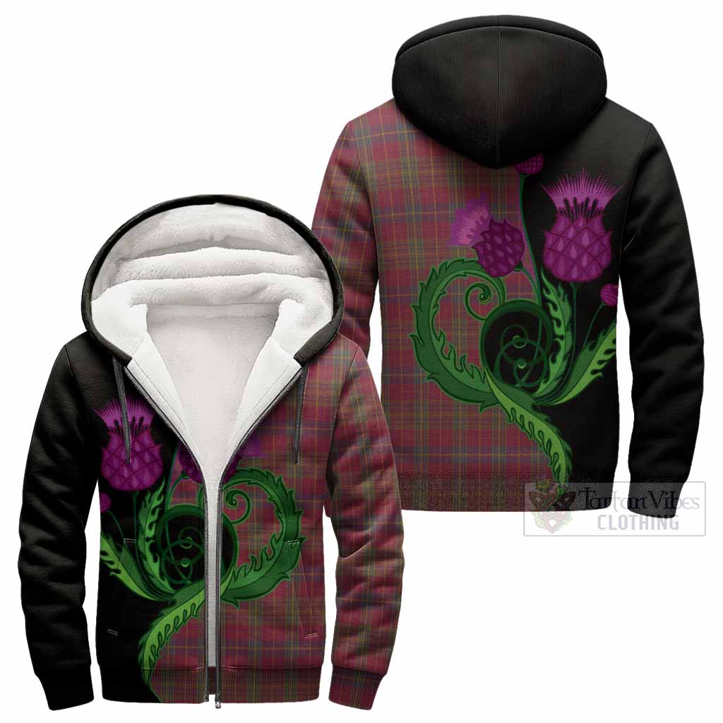 Rice of Wales Tartan Sherpa Hoodie Traditional Scottish Thistle