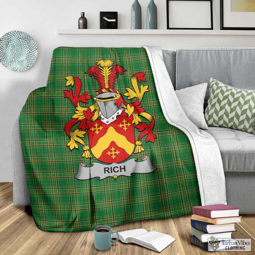 Rich Irish Clan Tartan Blanket with Coat of Arms - Tartan Vibes Clothing