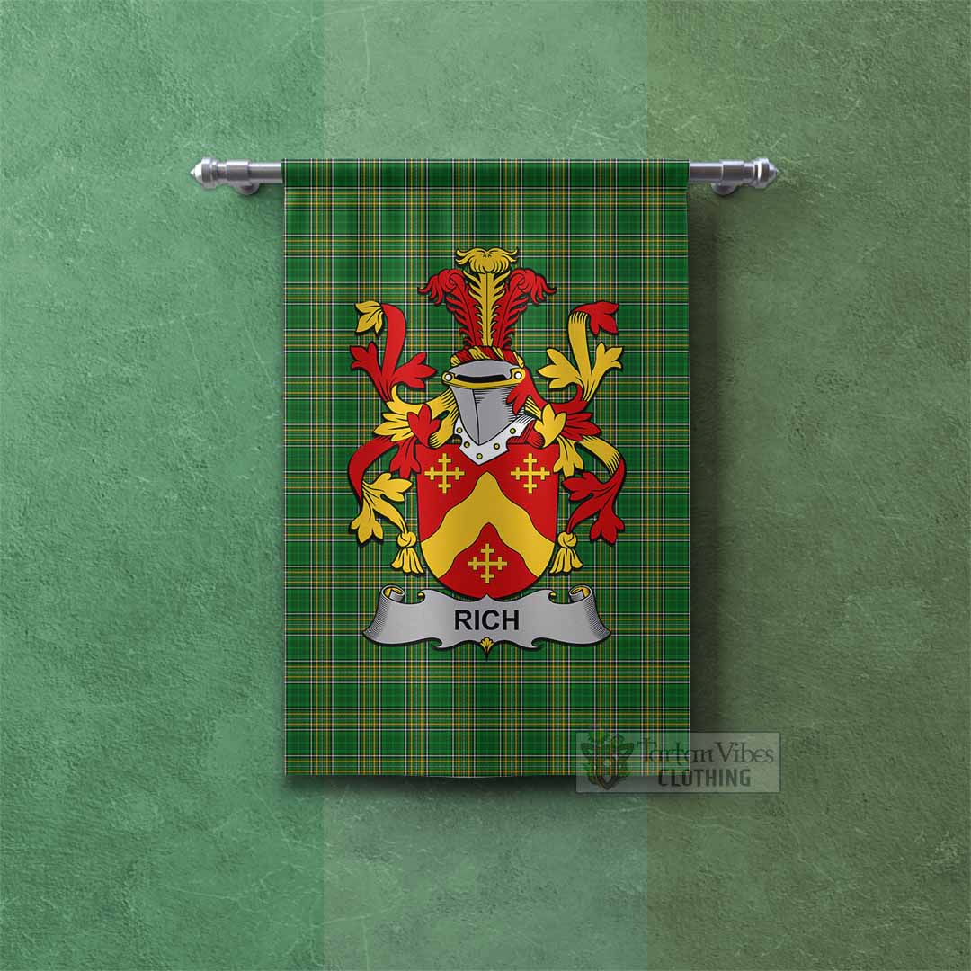 Rich Irish Clan Tartan Gonfalon, Tartan Banner with Coat of Arms Rectangle - Tartan Vibes Clothing