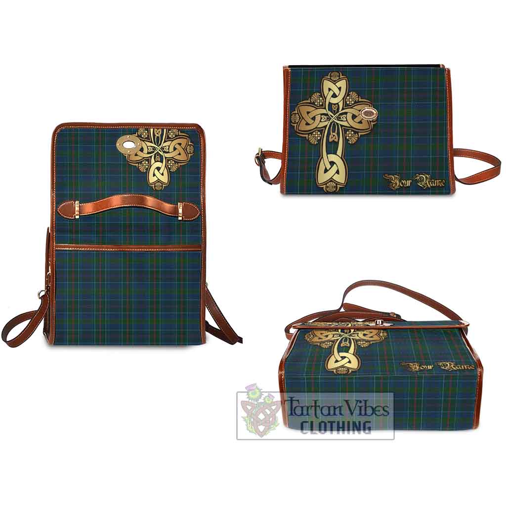 Tartan Vibes Clothing Richard of Wales Tartan Waterproof Canvas Bag Golden Thistle Celtic Cross Style
