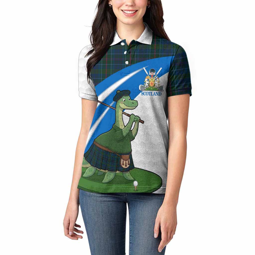 Richard of Wales Tartan Crest Golf Nessie Women Polo Shirt Loch Ness Monster Sporty Style