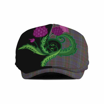 Richard of Wales Tartan Flat Cap, Jeff Cap Traditional Scottish Thistle