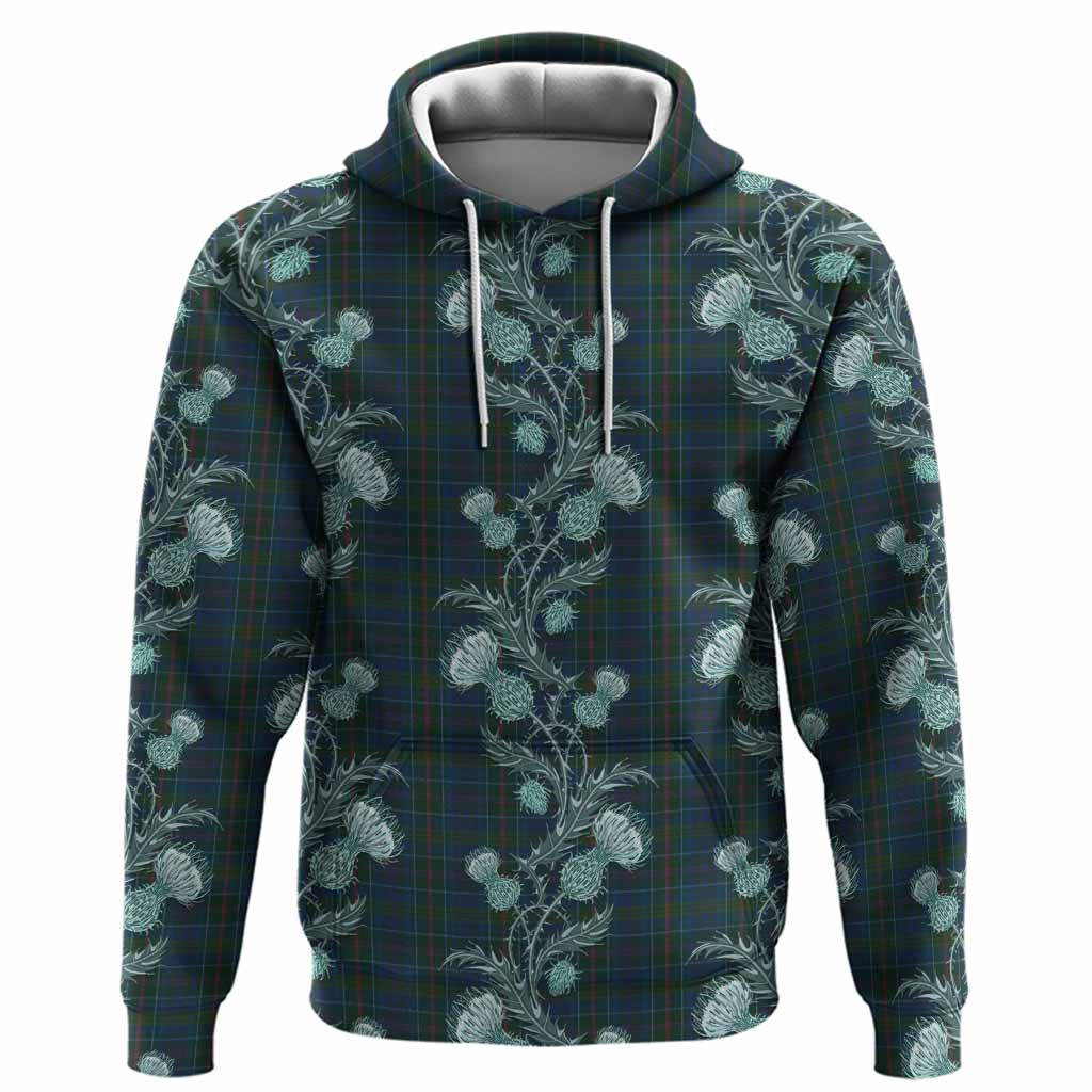 Richard of Wales Tartan Hoodie Seamless Scottish Thistle Flowers