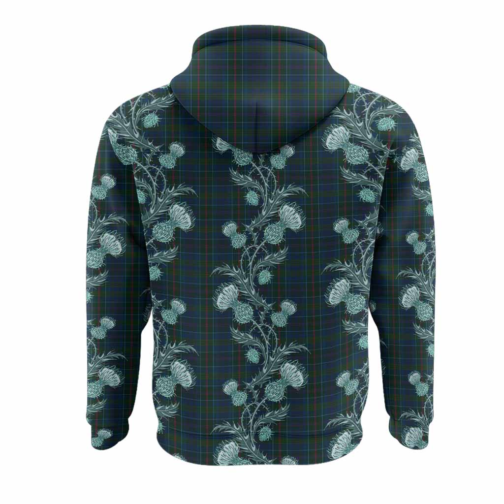 Richard of Wales Tartan Hoodie Seamless Scottish Thistle Flowers