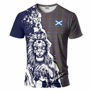 Richard of Wales Tartan Scottish T-Shirt Angry Lion With Soccer Ball Style
