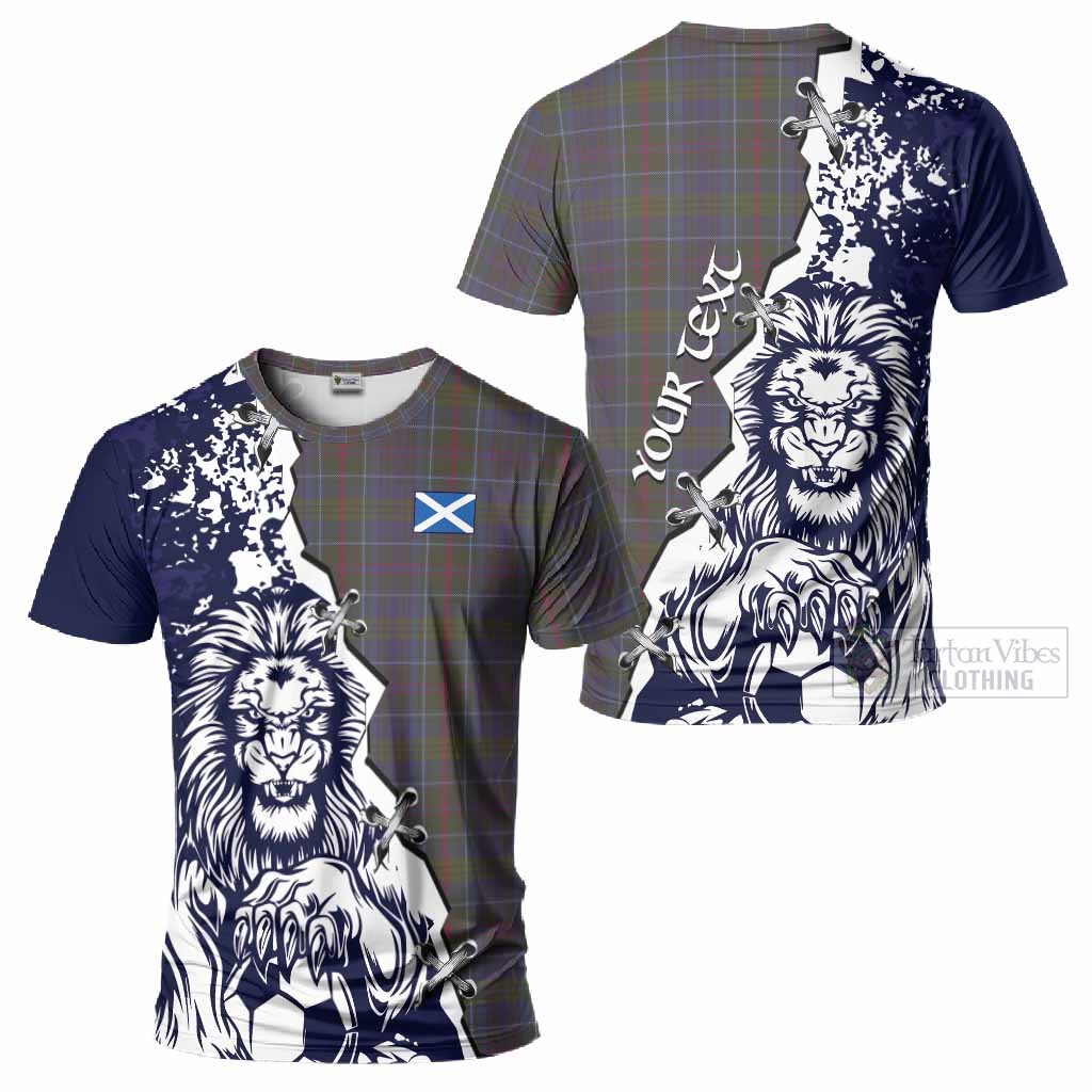 Richard of Wales Tartan Scottish T-Shirt Angry Lion With Soccer Ball Style