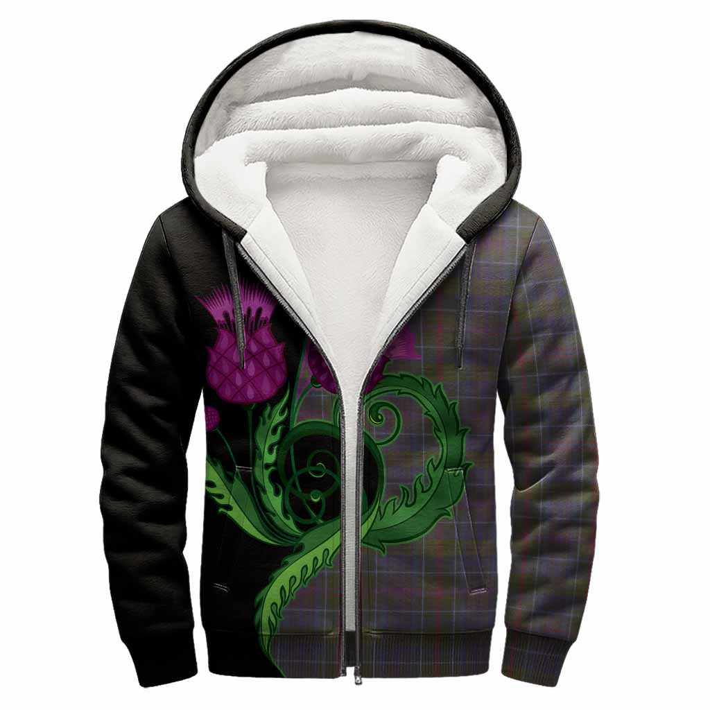 Richard of Wales Tartan Sherpa Hoodie Traditional Scottish Thistle