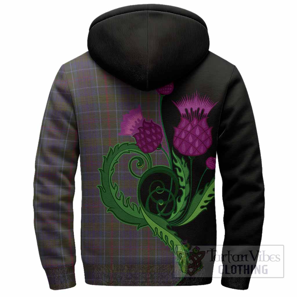 Richard of Wales Tartan Sherpa Hoodie Traditional Scottish Thistle