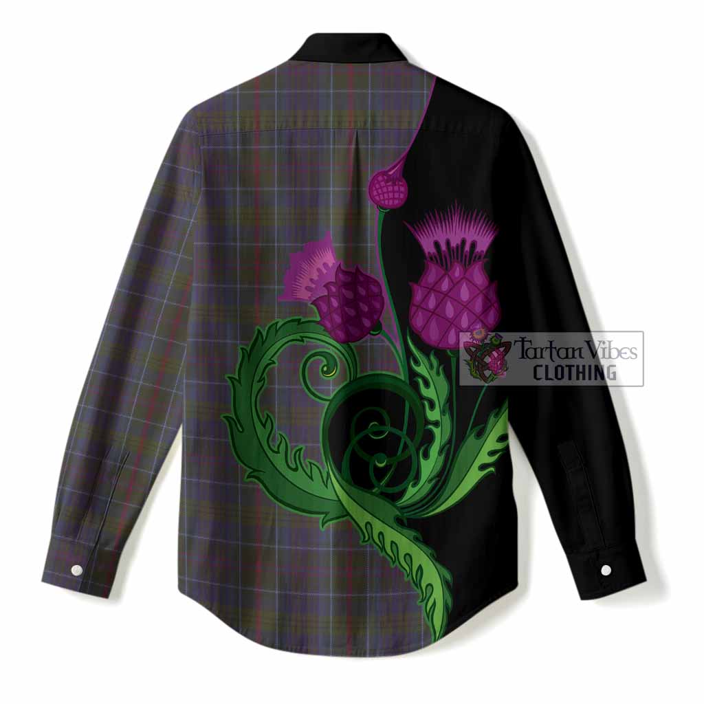 Richard of Wales Tartan Women Casual Shirt Traditional Scottish Thistle