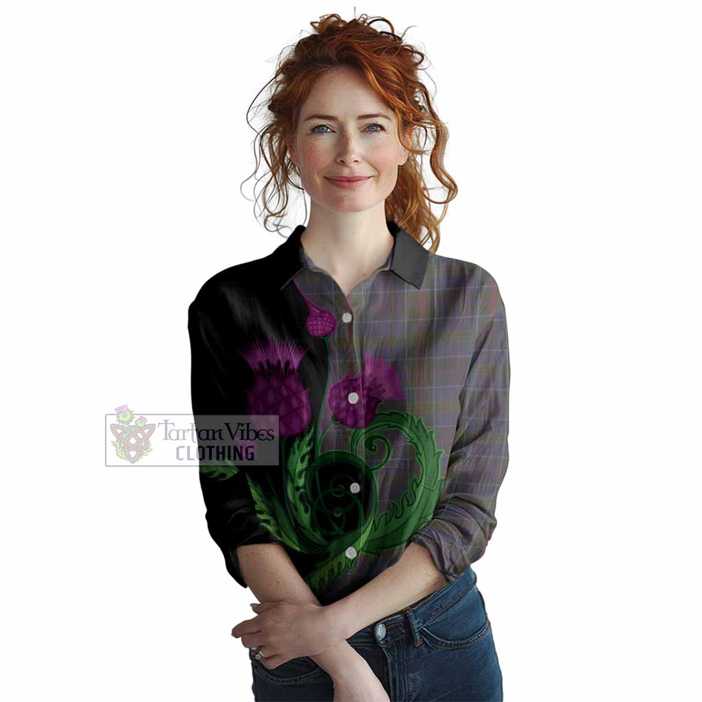 Richard of Wales Tartan Women Casual Shirt Traditional Scottish Thistle