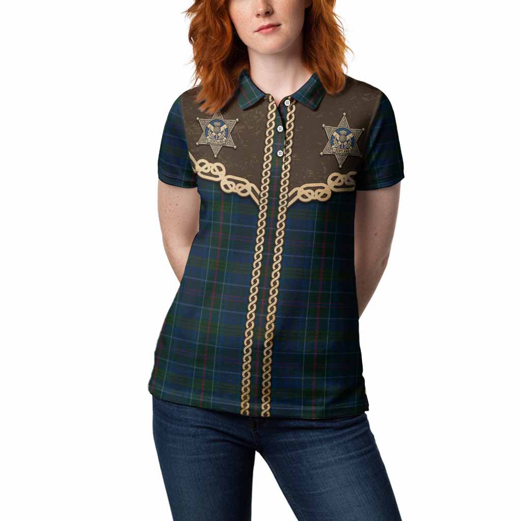 Richard of Wales Tartan Women Polo Shirt Bigfoot Riding The Kelpie Monster