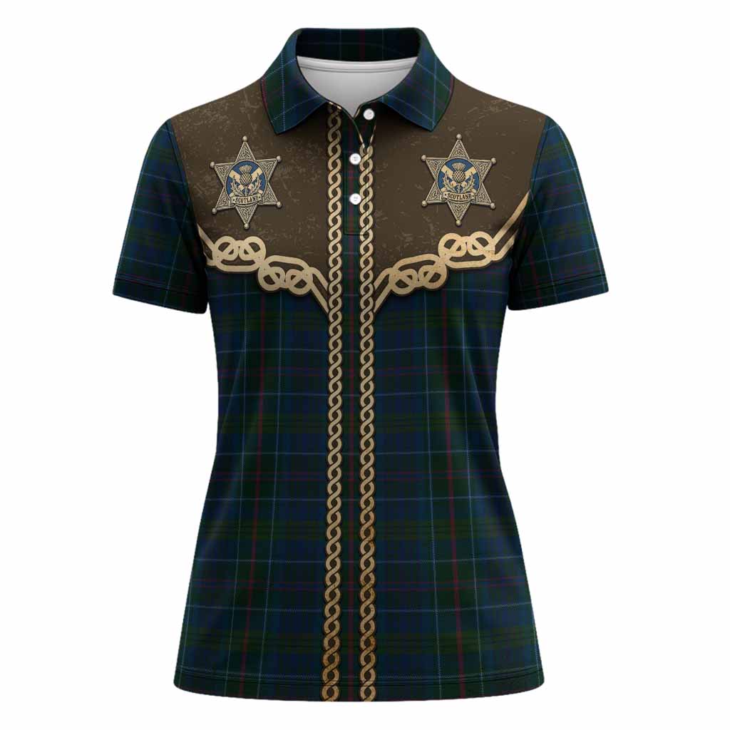 Richard of Wales Tartan Women Polo Shirt Bigfoot Riding The Kelpie Monster