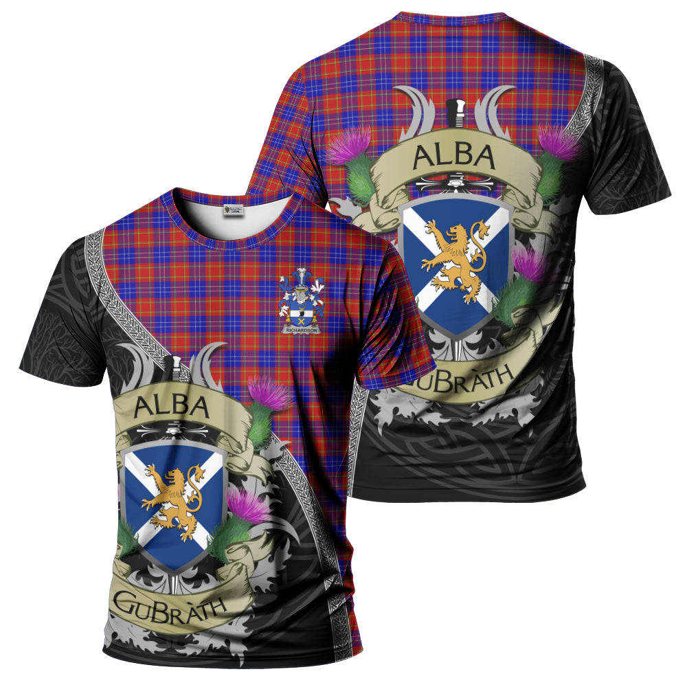 Richardson Tartan Family Crest T-Shirt Lion Rampant Royal Thistle Shield Celtic Inspired Kid's Shirt - Tartan Vibes Clothing