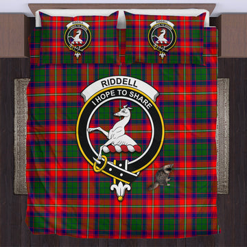 Riddell Tartan Bedding Set with Family Crest US Bedding Set - Tartan Vibes Clothing