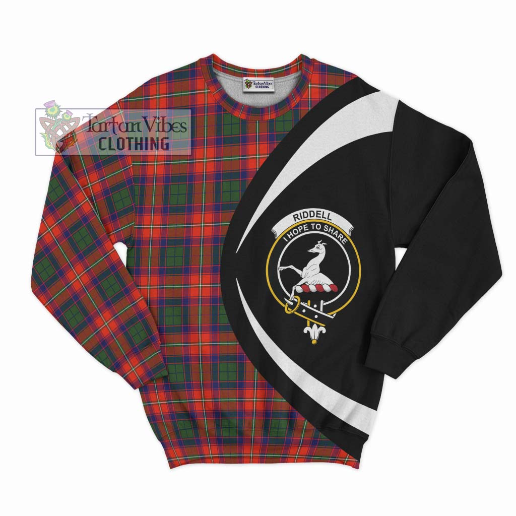 Riddell Tartan Sweatshirt with Family Crest Circle Style Unisex - Tartan Vibes Clothing