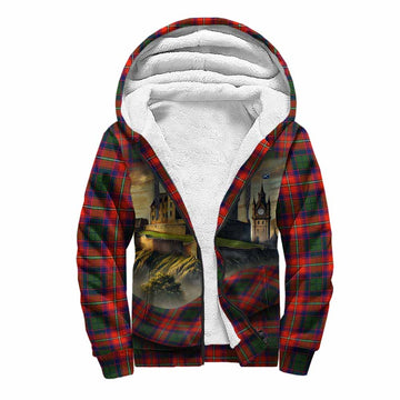 Tartan Vibes Clothing Riddell Tartan Family Crest Sherpa Hoodie with Scottish Ancient Castle Style