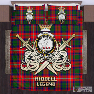 Riddell Tartan Bedding Set with Clan Crest and the Golden Sword of Courageous Legacy