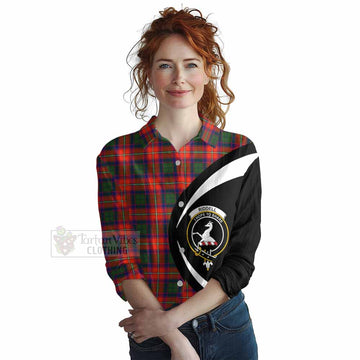 Tartan Vibes Clothing Riddell Tartan Women's Casual Shirt with Family Crest Circle Style