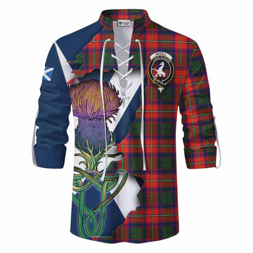 Tartan Vibes Clothing Riddell Tartan Family Crest Ghillie Kilt Shirt Scottish Thistle Celtic Inspired