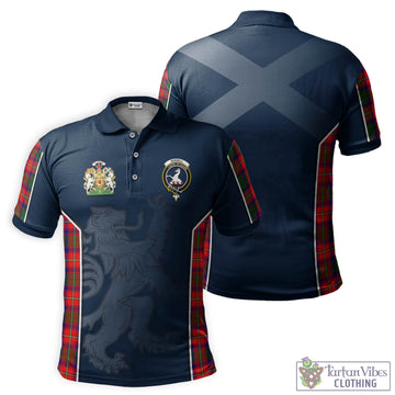 Riddell Tartan Men's Polo Shirt with Family Crest and Lion Rampant Vibes Sport Style