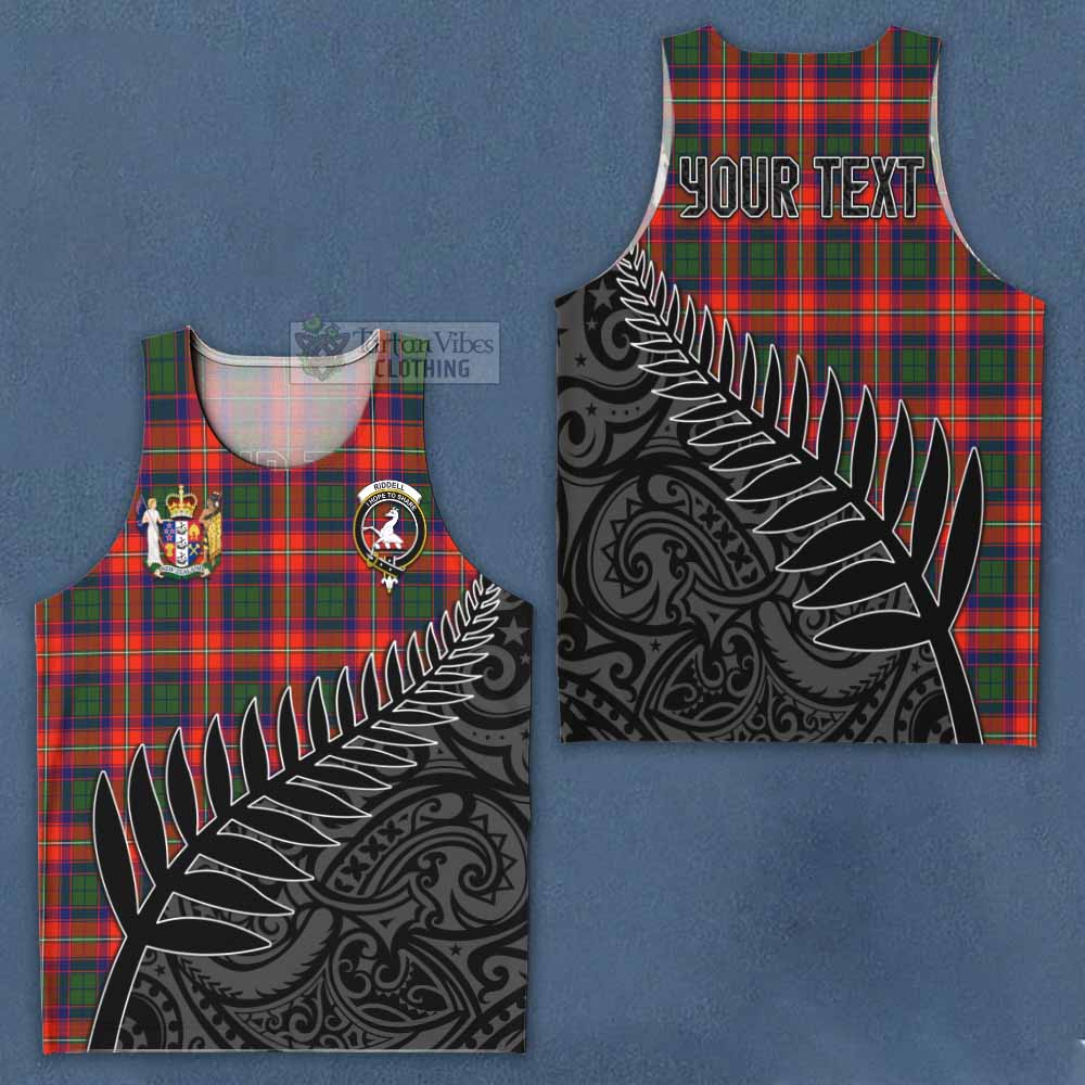 Tartan Vibes Clothing Riddell Crest Tartan Men's Tank Top with New Zealand Silver Fern Half Style