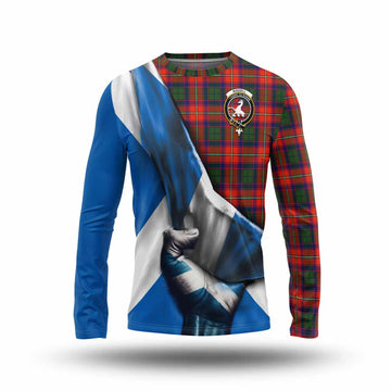 Tartan Vibes Clothing Riddell Tartan Long Sleeve T-Shirt with Family Crest Scotland Patriotic Style
