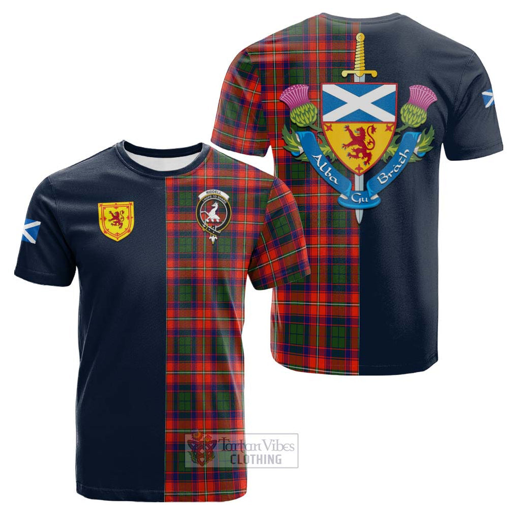 Riddell Tartan Cotton T-shirt Alba with Scottish Lion Royal Arm Half Style Kid's Shirt - Tartan Vibes Clothing