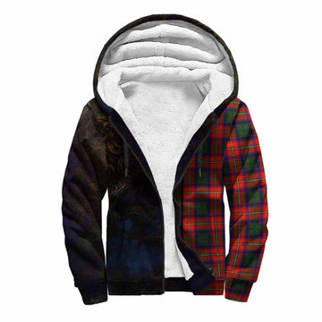 Tartan Vibes Clothing Riddell Tartan Family Crest Sherpa Hoodie Alba Gu Brath Be Brave Lion Ancient Style