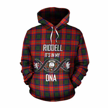 Tartan Vibes Clothing Riddell Tartan Cotton Hoodie with Family Crest DNA In Me Style