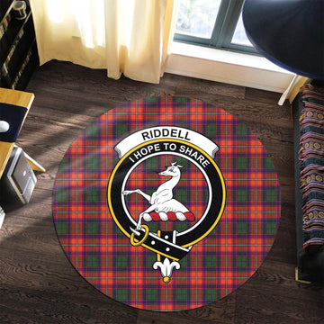 Riddell Tartan Round Rug with Family Crest Premium Round Rug - Tartan Vibes Clothing