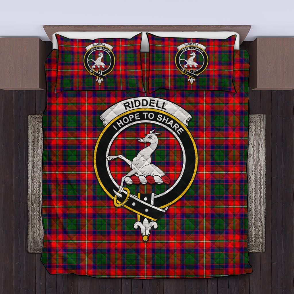 Riddell Tartan Quilt Bed Set with Family Crest King - Tartan Vibes Clothing