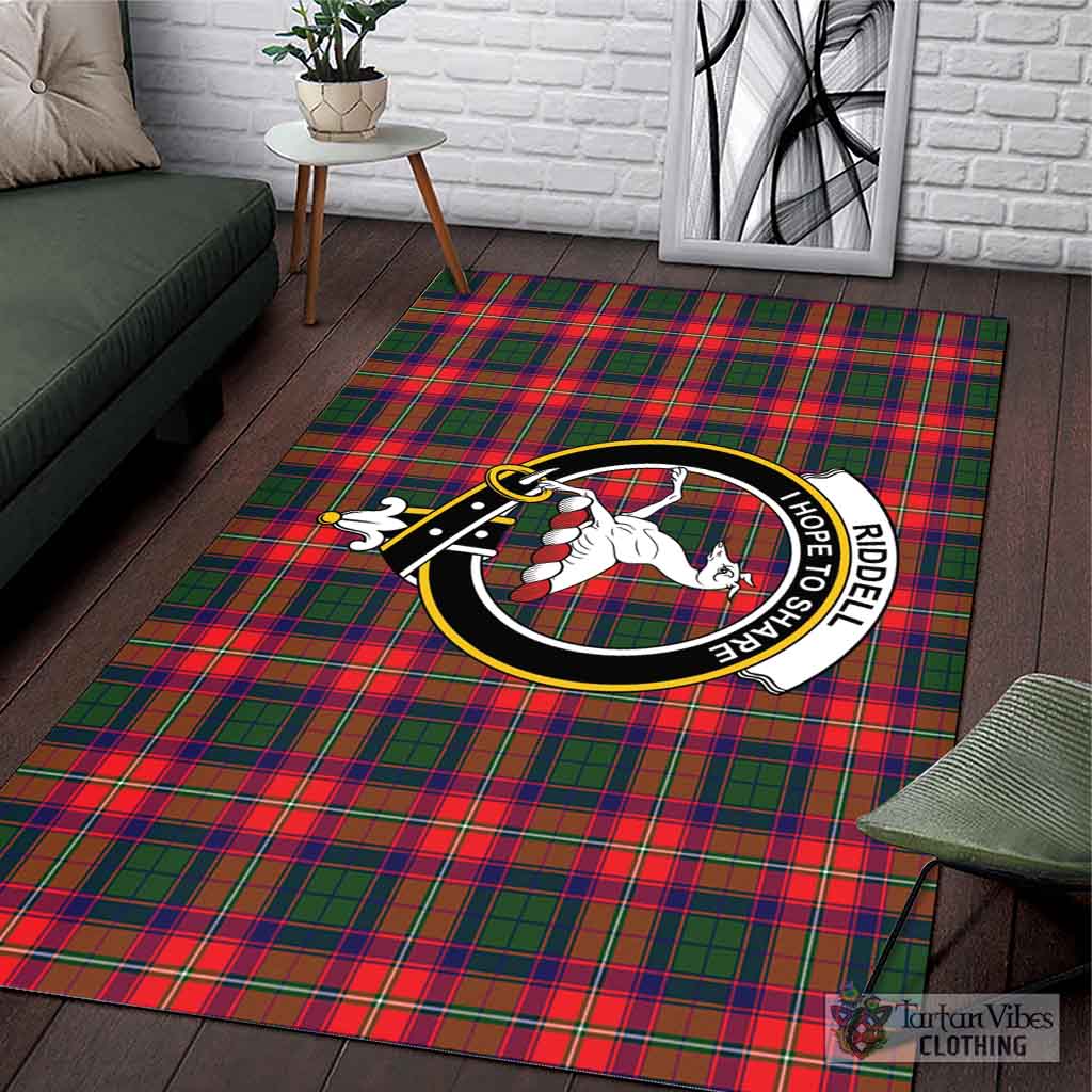 Tartan Vibes Clothing Riddell Tartan Area Rug with Family Crest