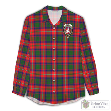 Riddell Tartan Womens Casual Shirt with Family Crest