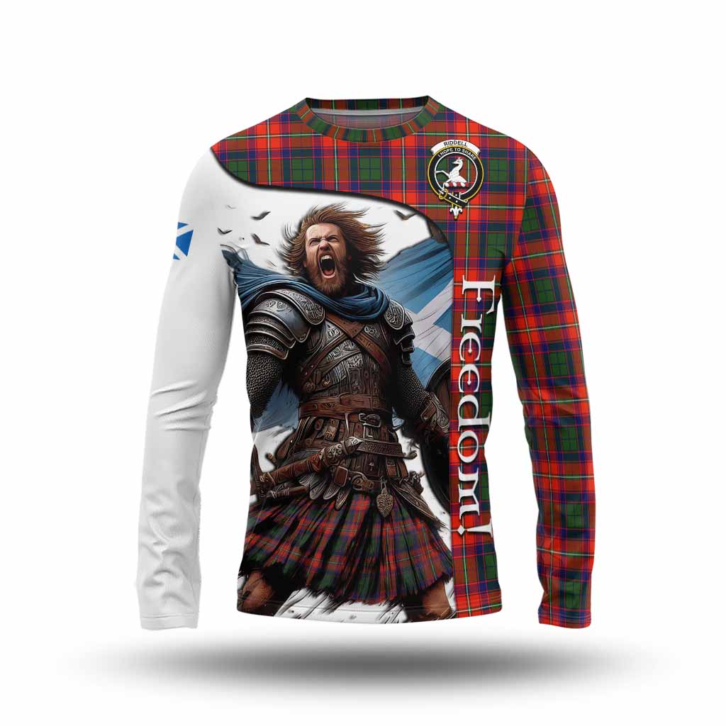 Tartan Vibes Clothing Riddell Crest Tartan Long Sleeve T-Shirt Inspired by the Freedom of Scottish Warrior