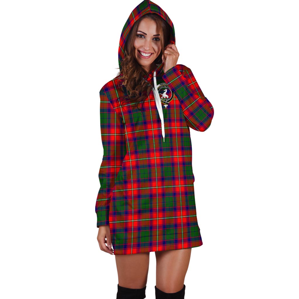 Riddell Tartan Hoodie Dress with Family Crest - Tartan Vibes Clothing