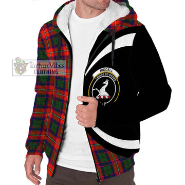 Riddell Tartan Sherpa Hoodie with Family Crest Circle Style Unisex S - Tartan Vibes Clothing